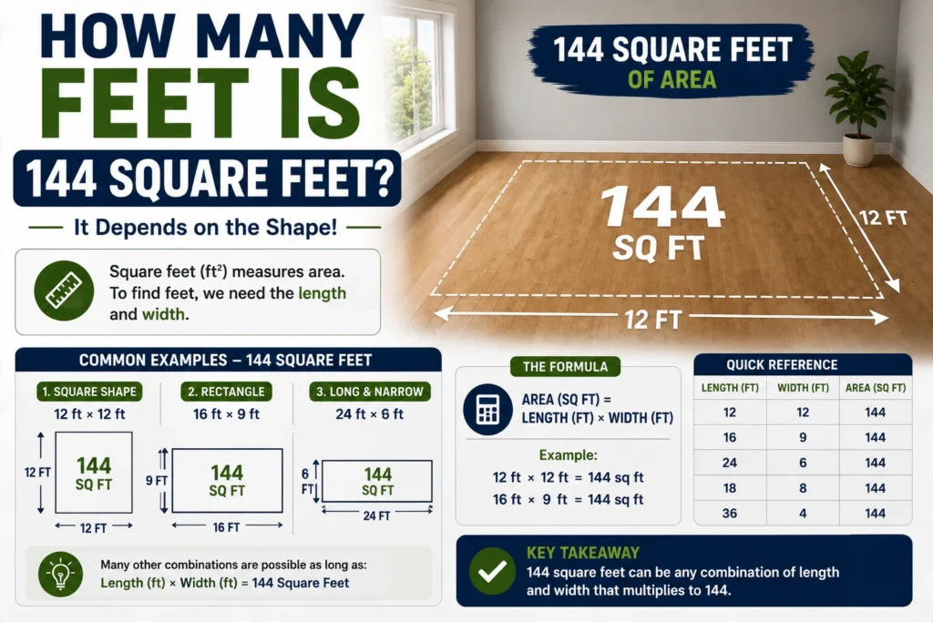 How Many Feet Is 144 Square Feet