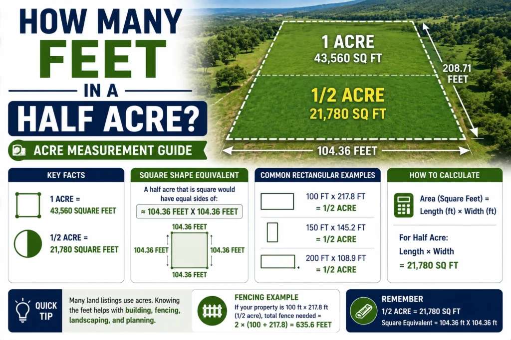 How Many Feet in a Half Acre