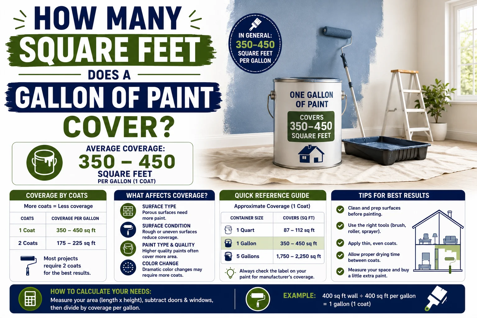 How Many Square Feet Does a Gallon of Paint Cover