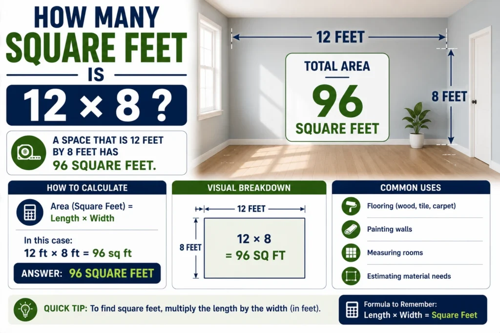 How Many Square Feet Is 12 × 8