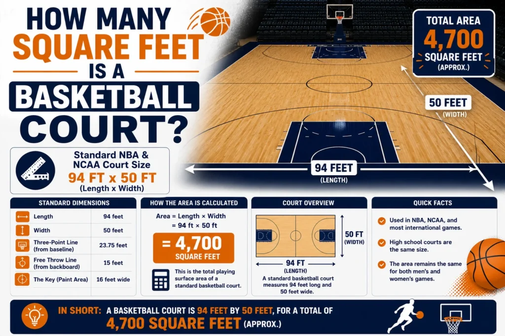 How Many Square Feet Is a Basketball Court