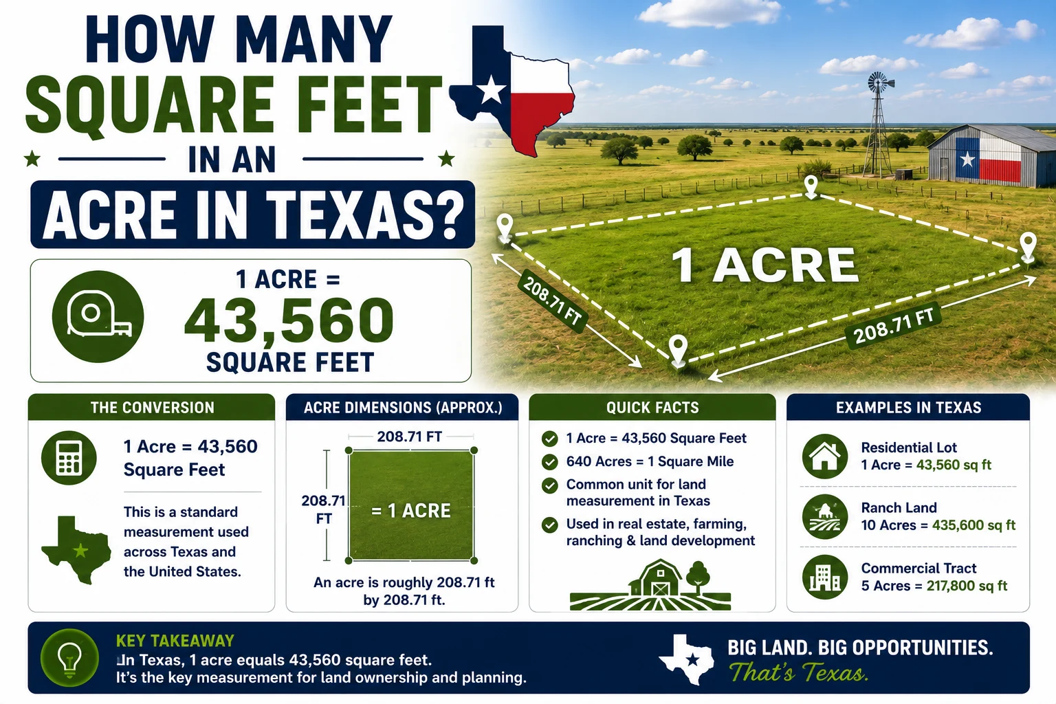 How Many Square Feet in an Acre in Texas