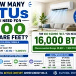 how many btus do i need for 800 square feet