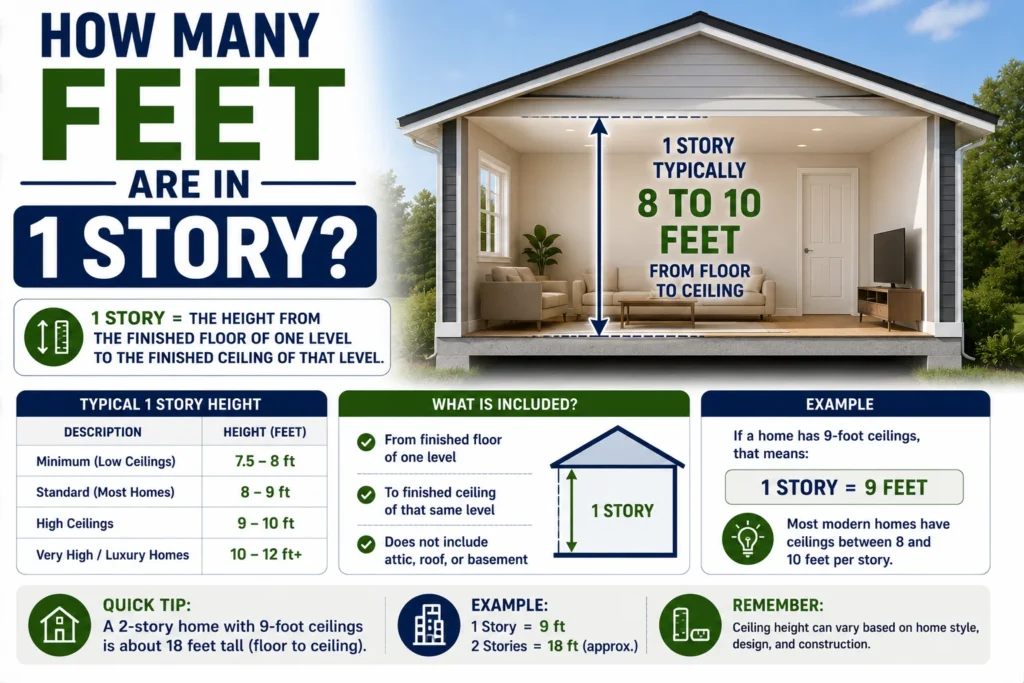 how many feet are in 1 story