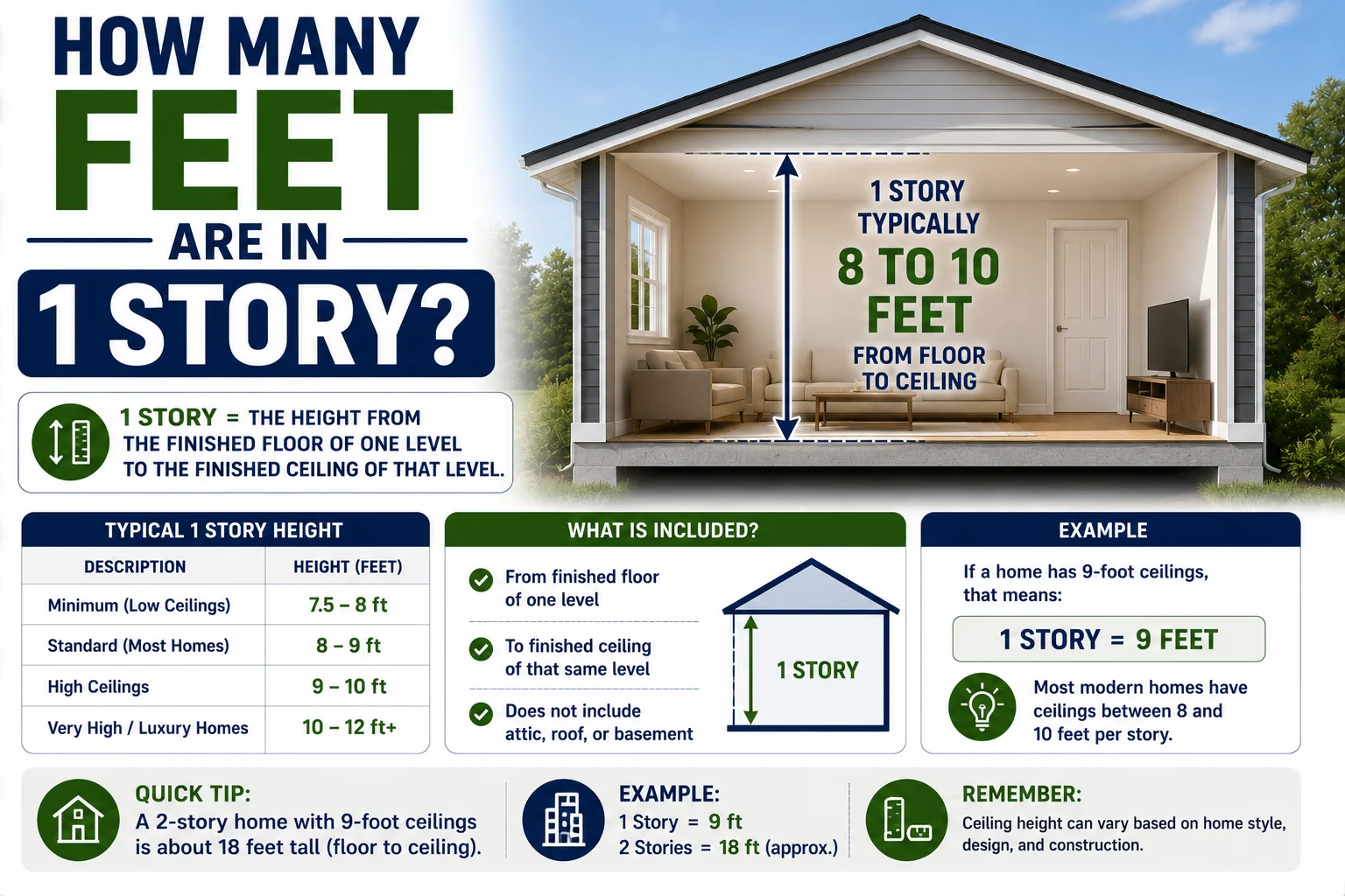 how many feet are in 1 story