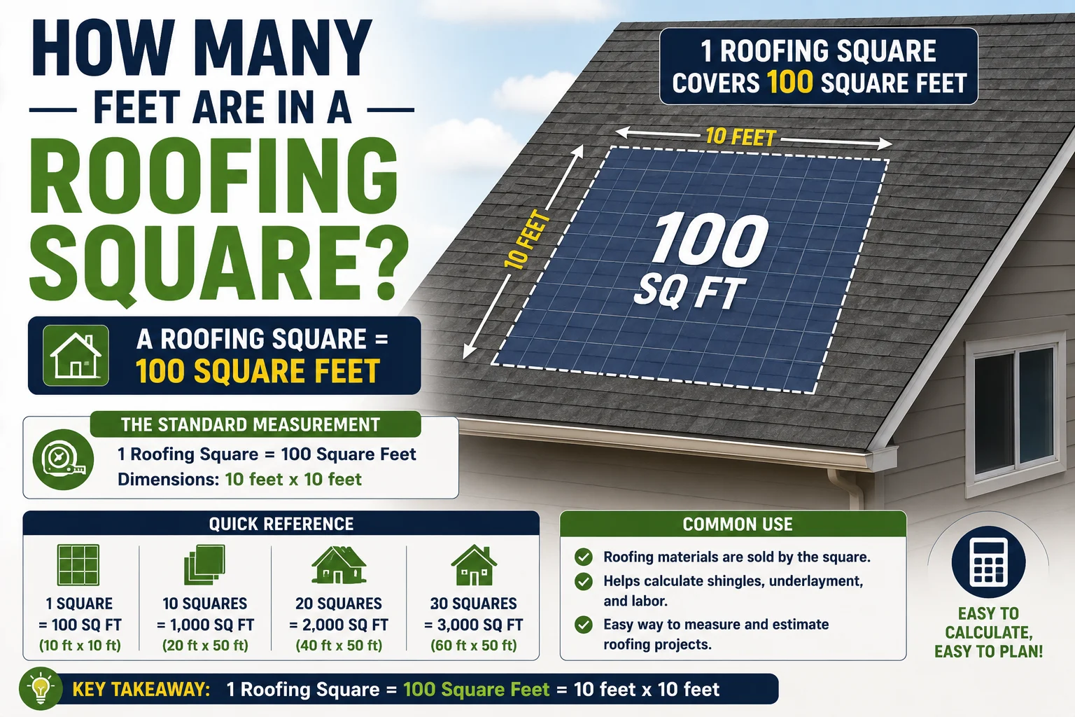 how many feet are in a roofing square