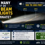 how many feet do low beam headlights illuminate