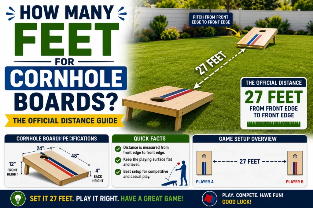 how many feet for cornhole boards