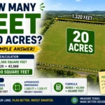 how many feet in 20 acres