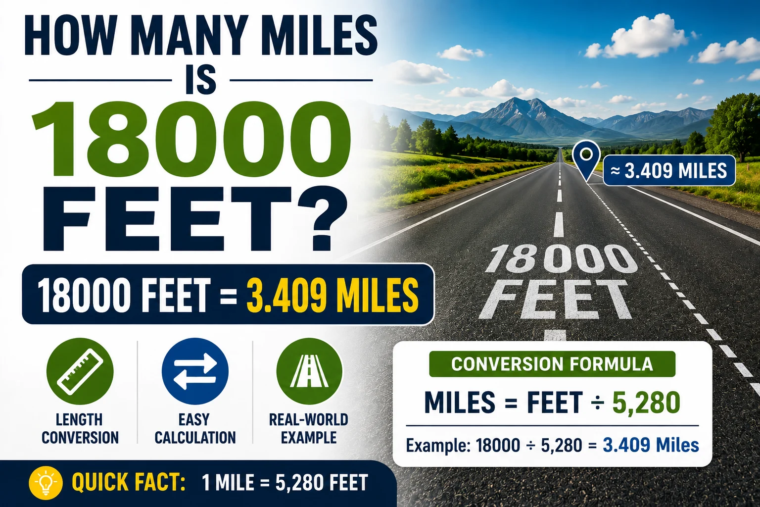 how many miles is 18000 feet