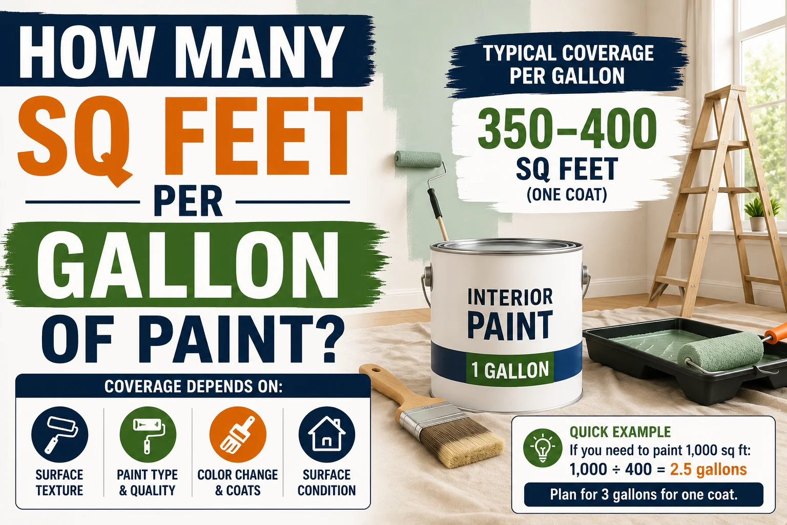 how many sq feet per gallon of paint