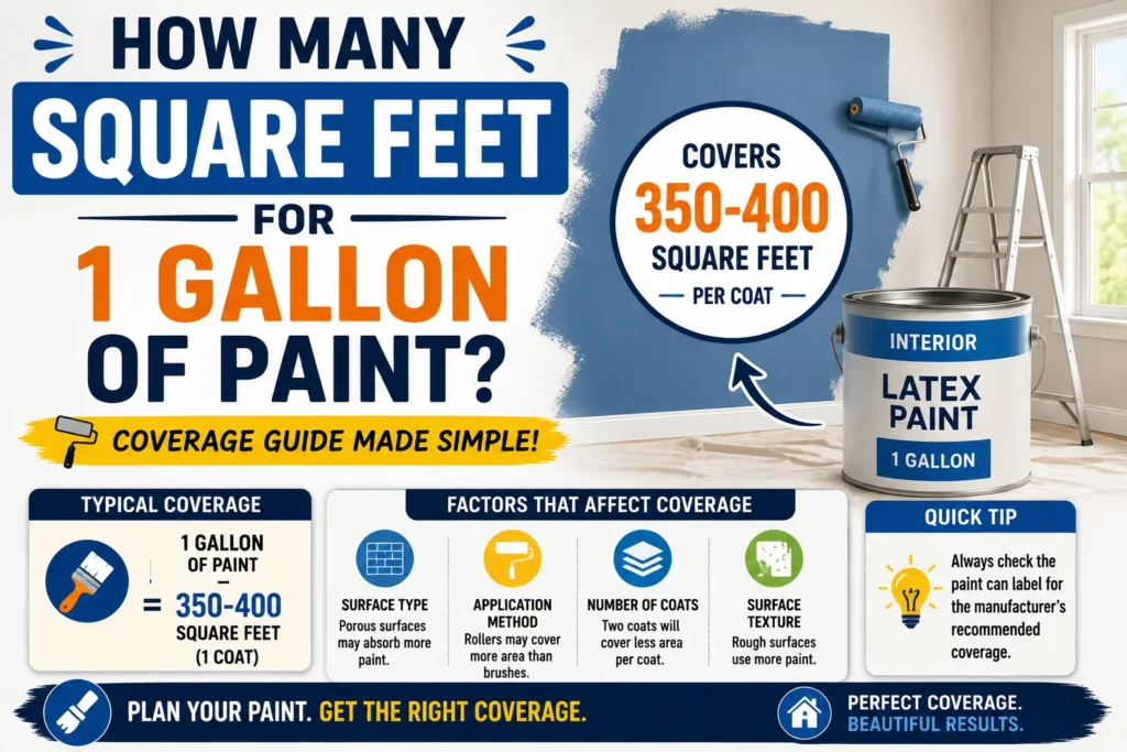 how many square feet for 1 gallon of paint