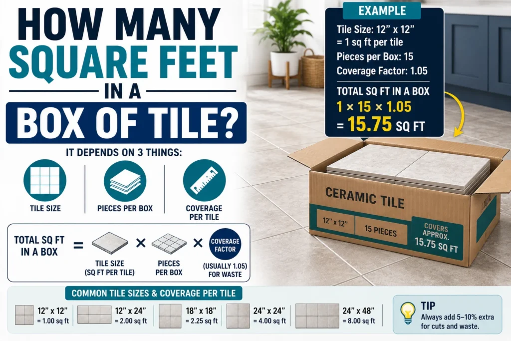 how many square feet in a box of tile