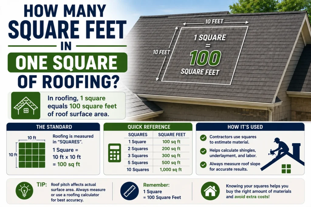 how many square feet in one square of roofing