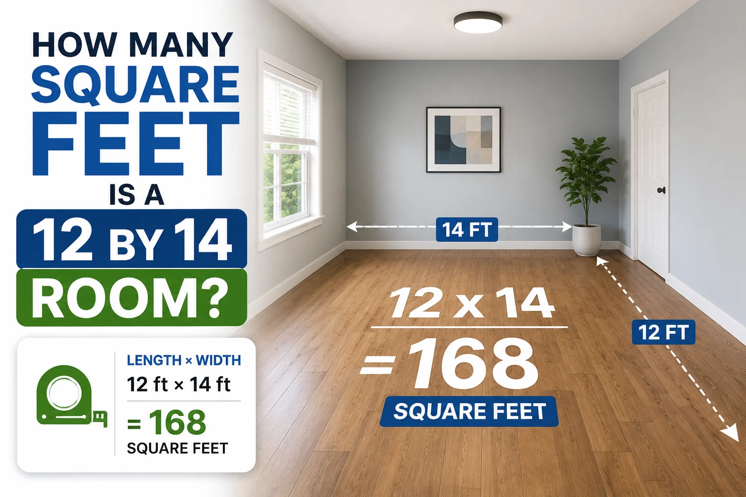how many square feet is a 12 by 14 room