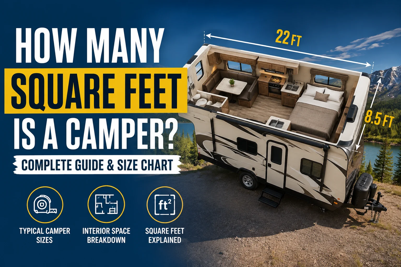 how many square feet is a camper