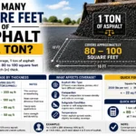 how many square feet of asphalt in a ton