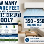 how many square feet will a 1 ton mini split cool